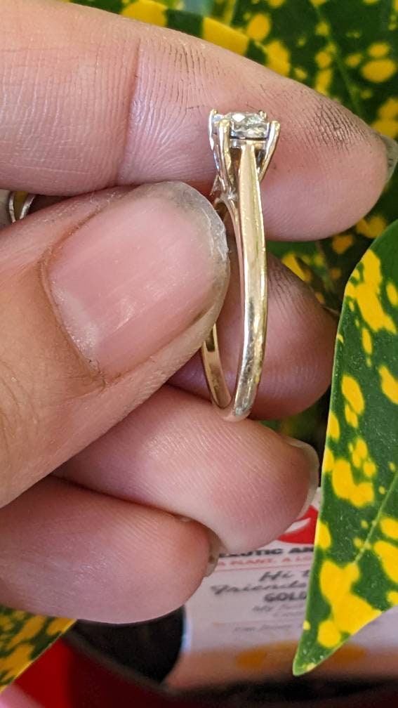 Diamond Engagement 14k Gold Ring Size 6.75