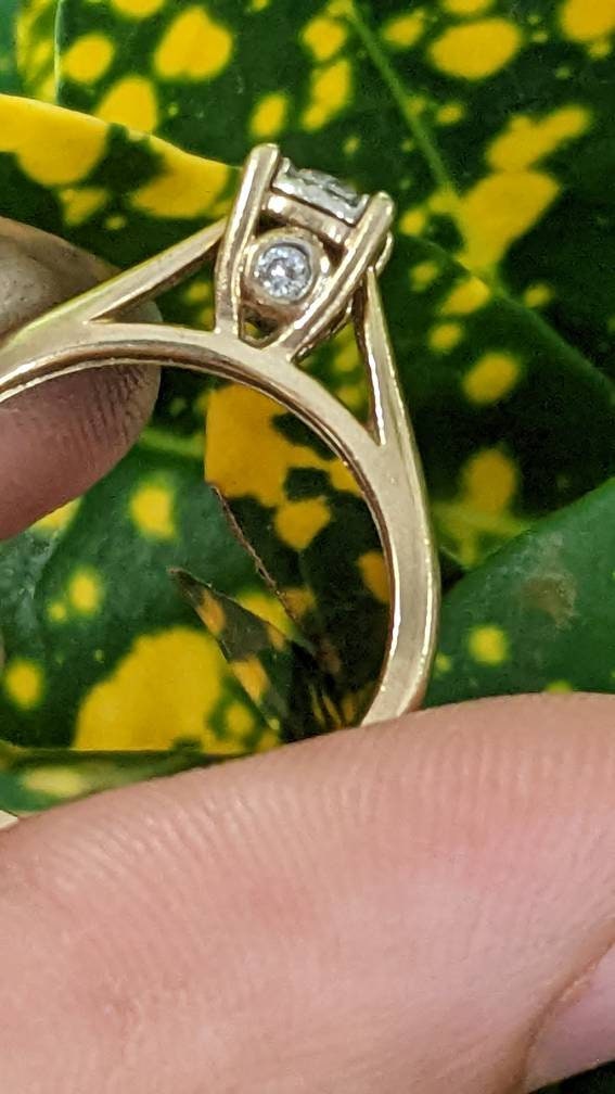 Diamond Engagement 14k Gold Ring Size 6.75