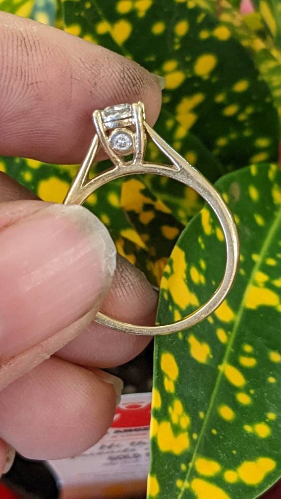 Diamond Engagement 14k Gold Ring Size 6.75