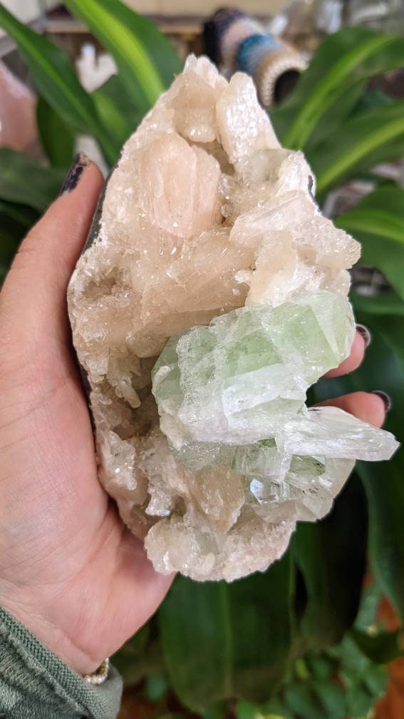 Sparkly Large Green Apophyllite Crystal Cluster