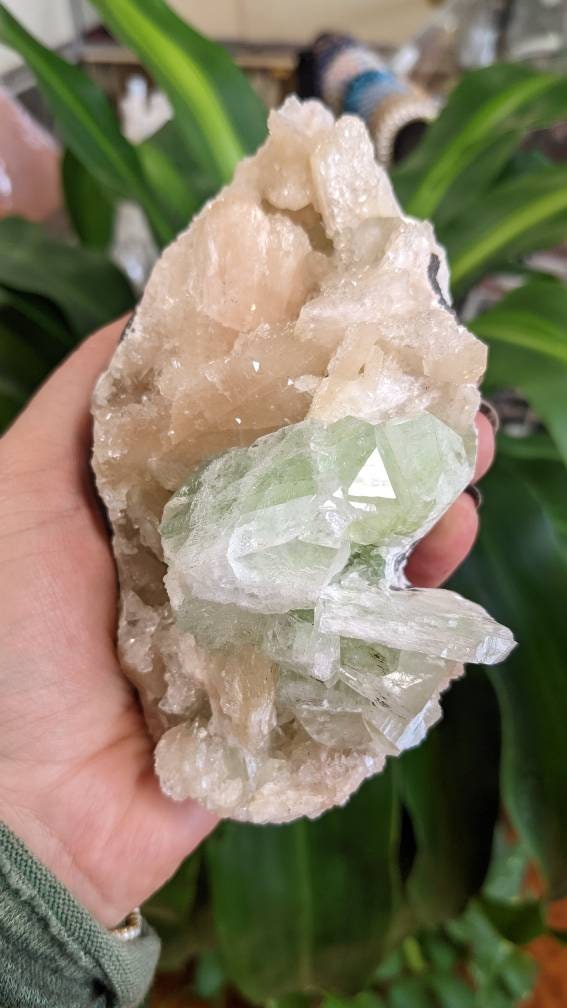Sparkly Large Green Apophyllite Crystal Cluster