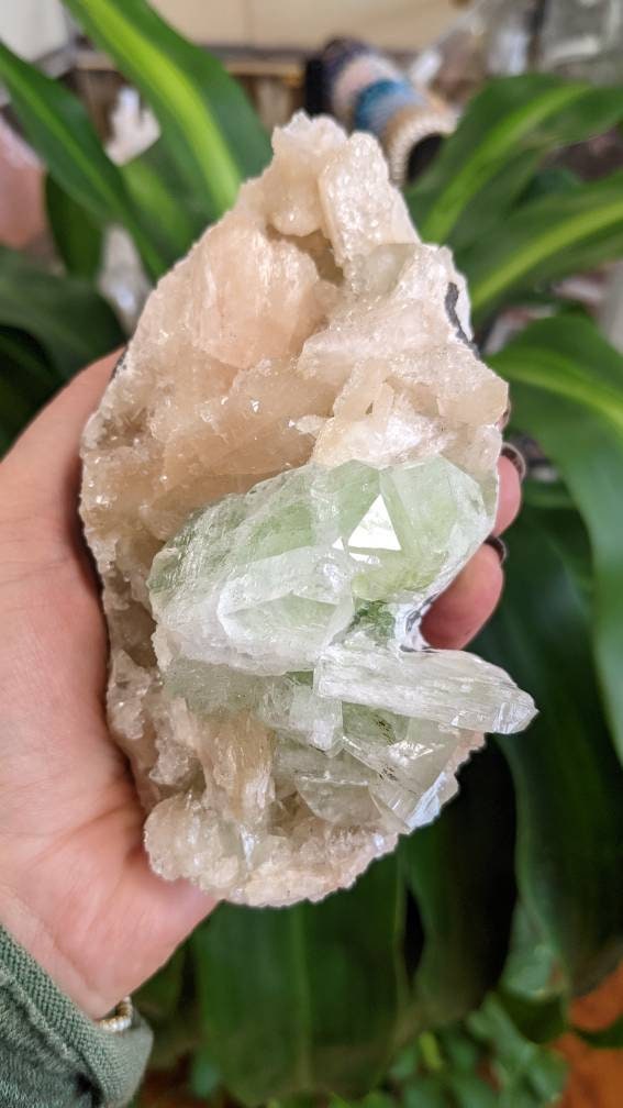 Sparkly Large Green Apophyllite Crystal Cluster