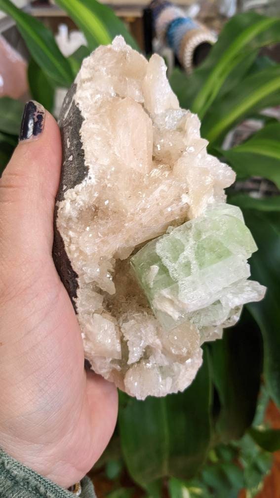 Sparkly Large Green Apophyllite Crystal Cluster