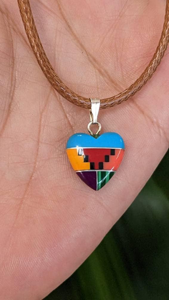 Inlay Stone Heart Necklace