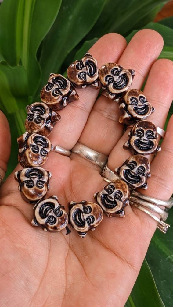 Buddha Resin Bead Stretch Bracelet
