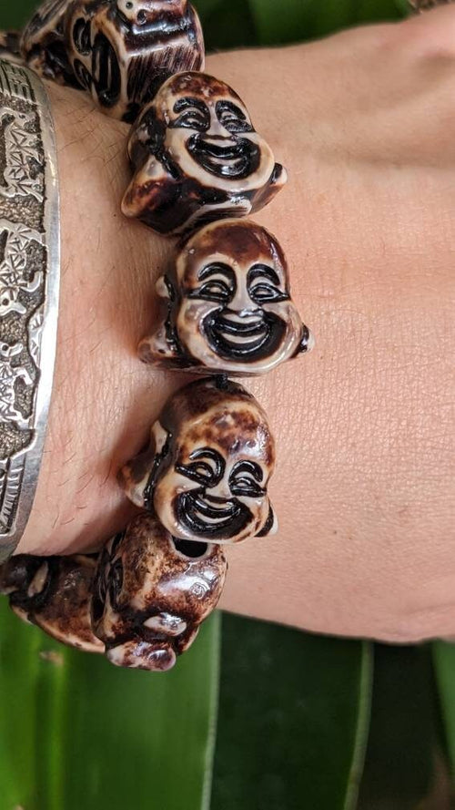 Buddha Resin Bead Stretch Bracelet