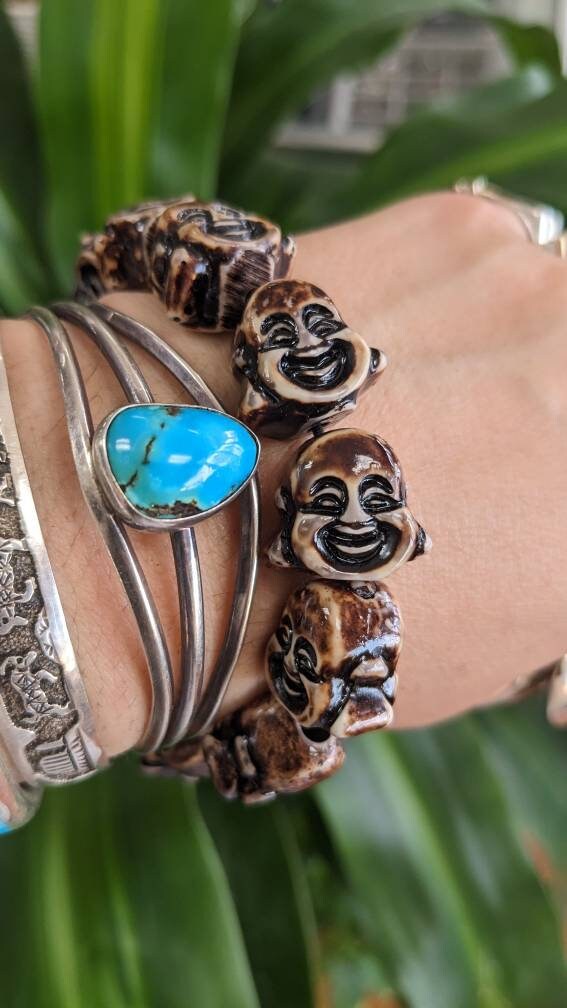 Buddha Resin Bead Stretch Bracelet