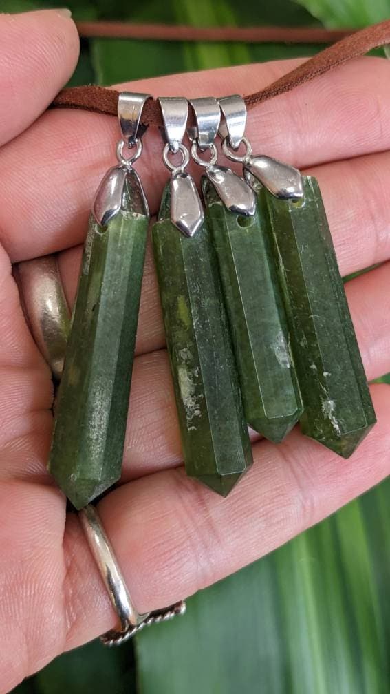 Polished Tremolite Crystal Point Necklace