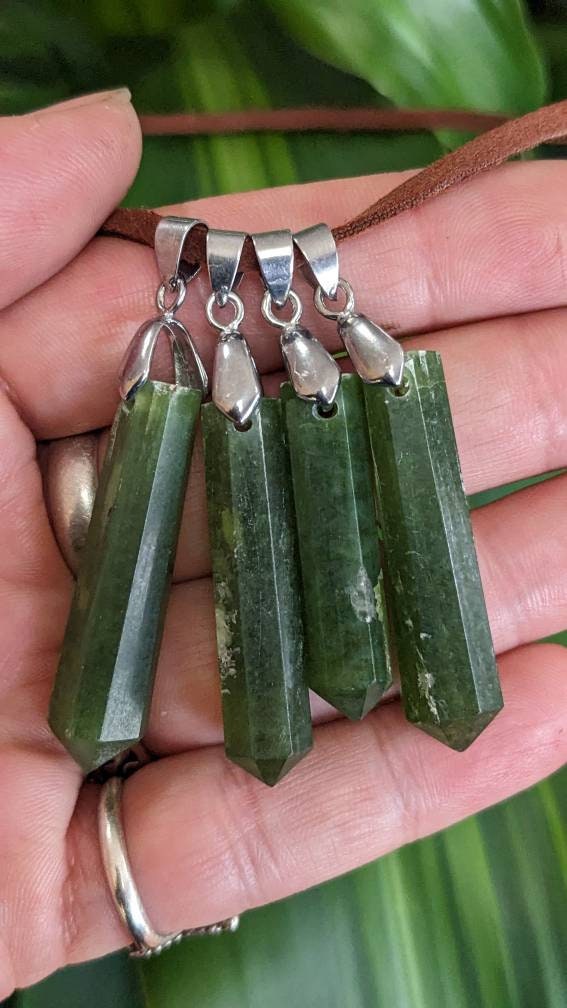 Polished Tremolite Crystal Point Necklace