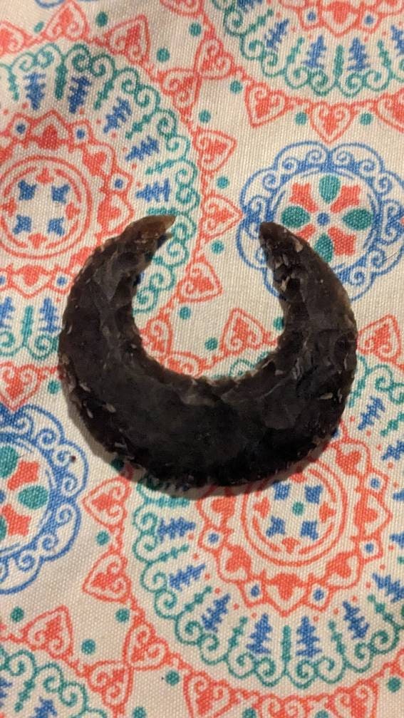 Carved Stone Agate Crescent Moon