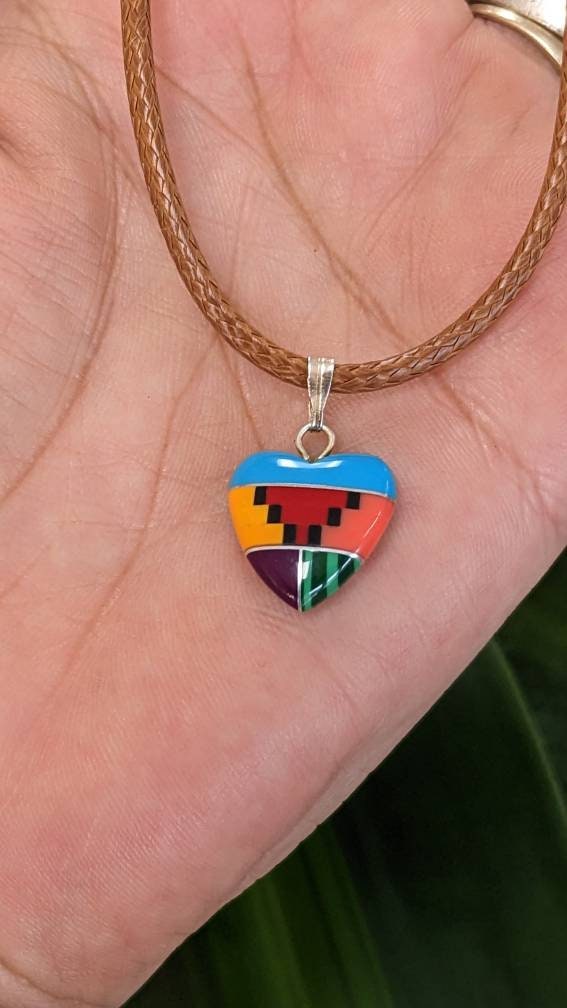Inlay Stone Heart Necklace