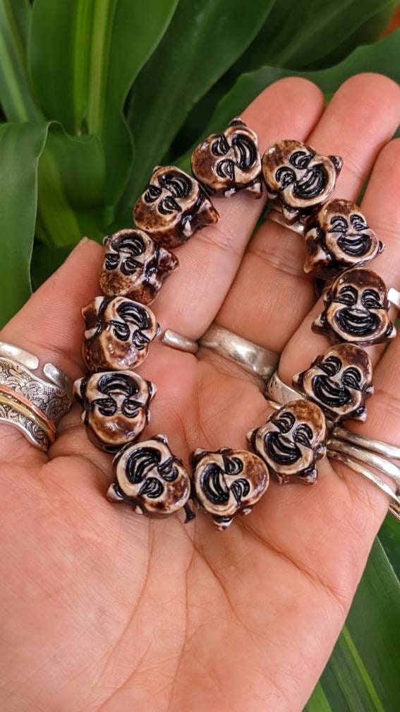 Buddha Resin Bead Stretch Bracelet