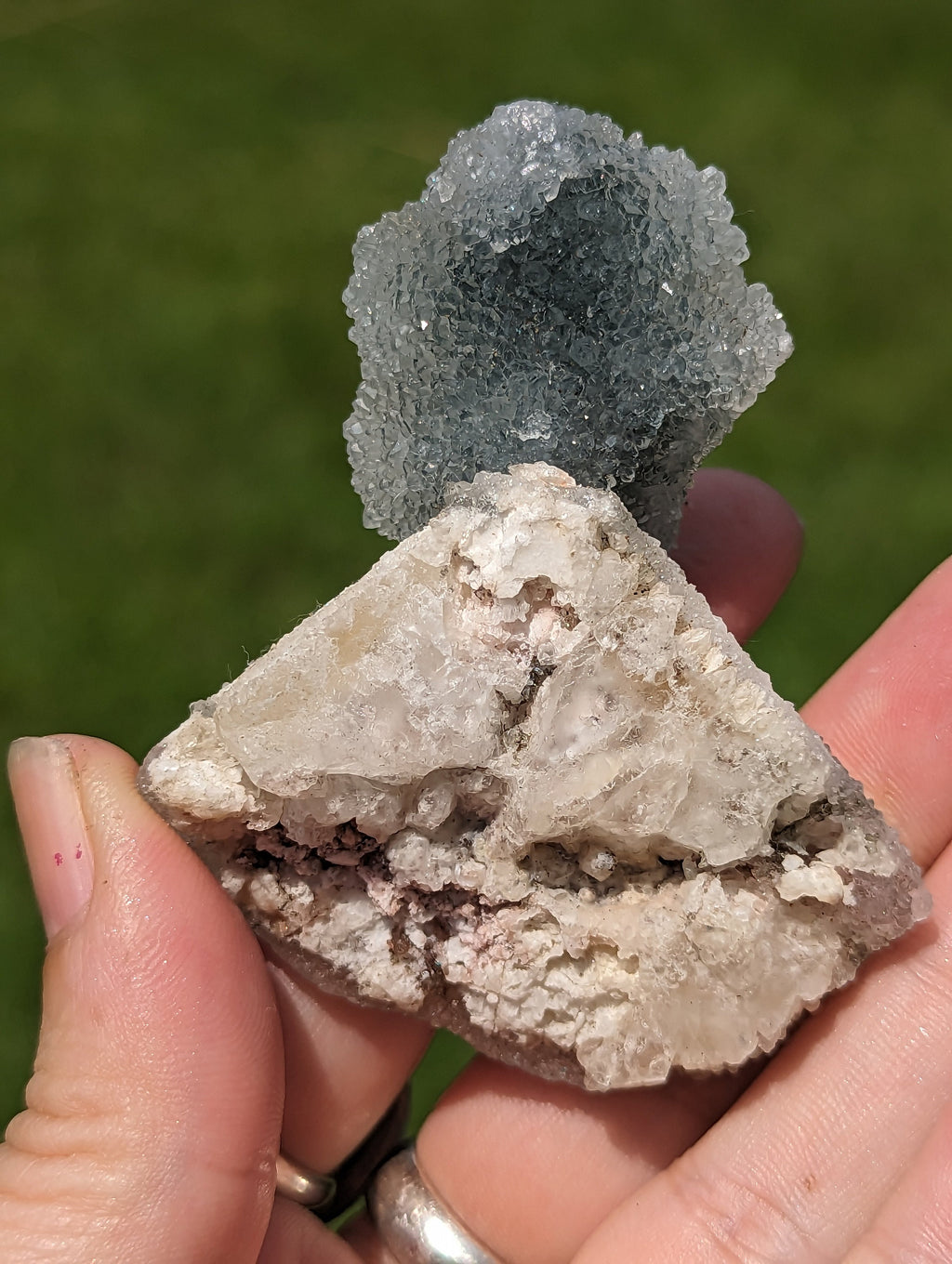 Druzy Chalcedony Cluster, Unusual Growth Pattern