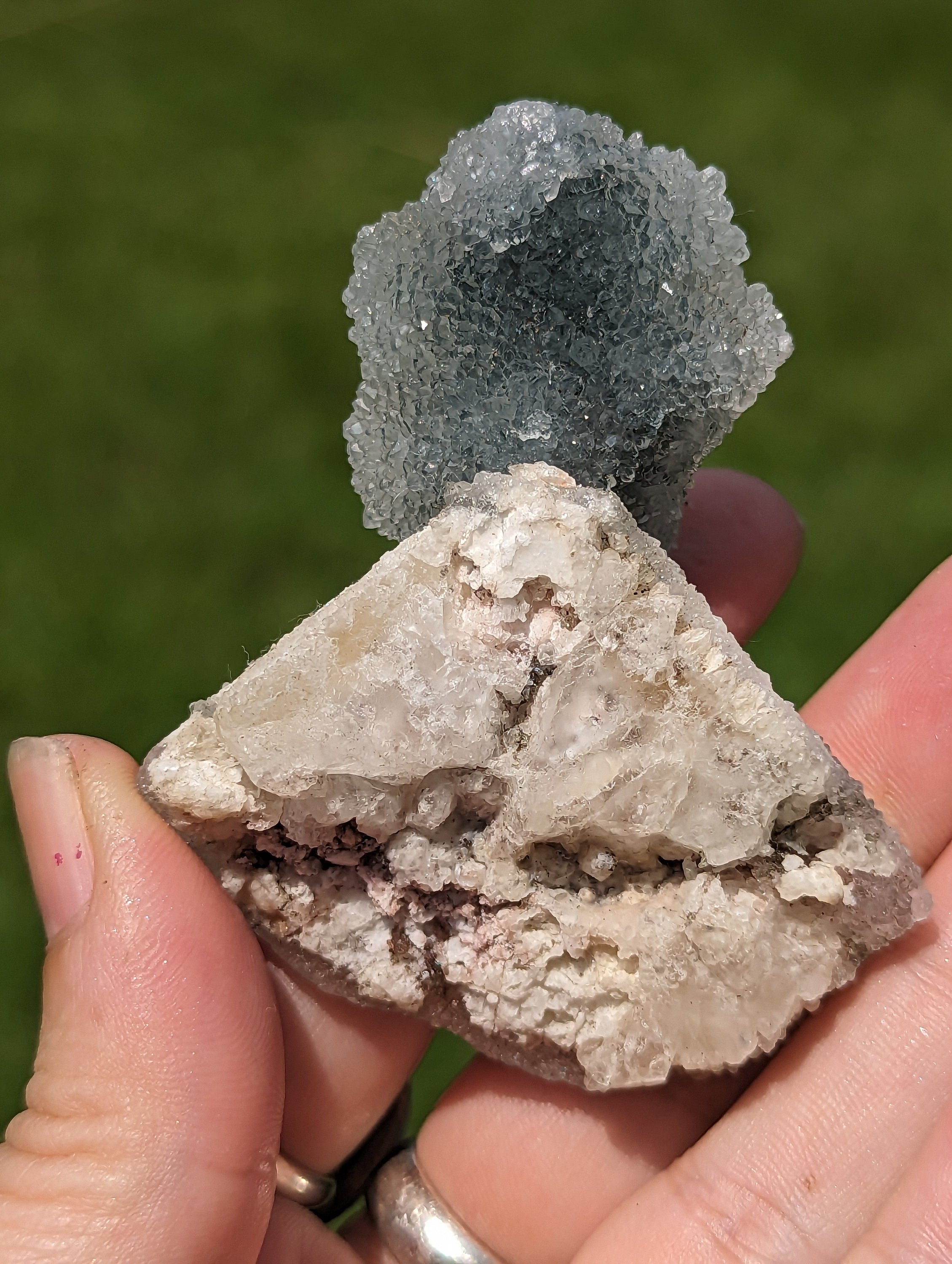 Druzy Chalcedony Cluster, Unusual Growth Pattern