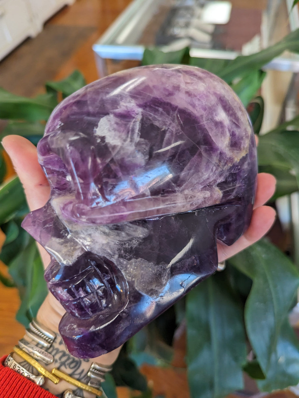 Huge 4.75lb Fluorite Crystal Skull