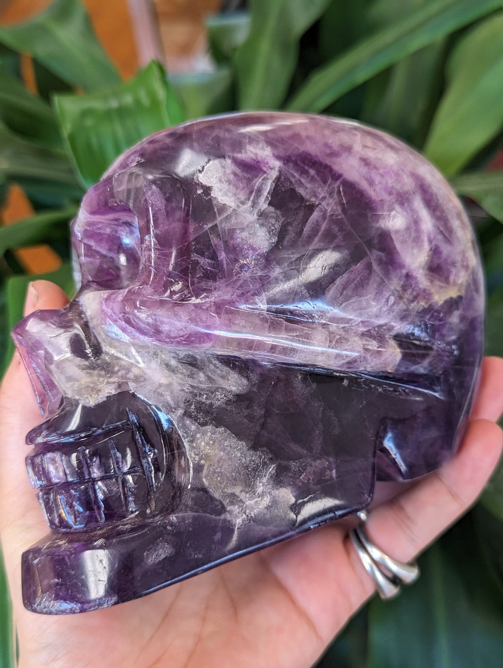 Huge 4.75lb Fluorite Crystal Skull
