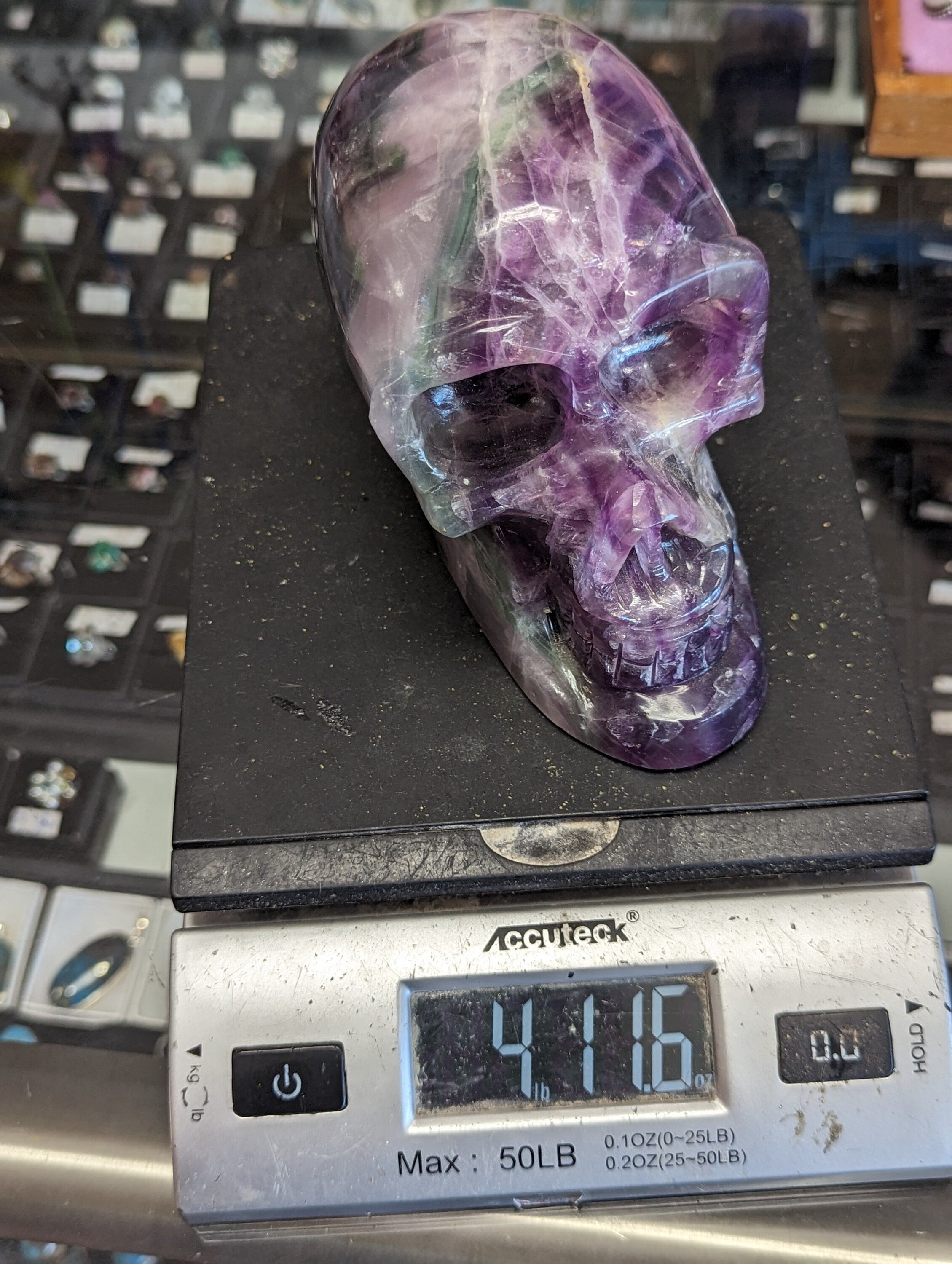 Huge 4.75lb Fluorite Crystal Skull