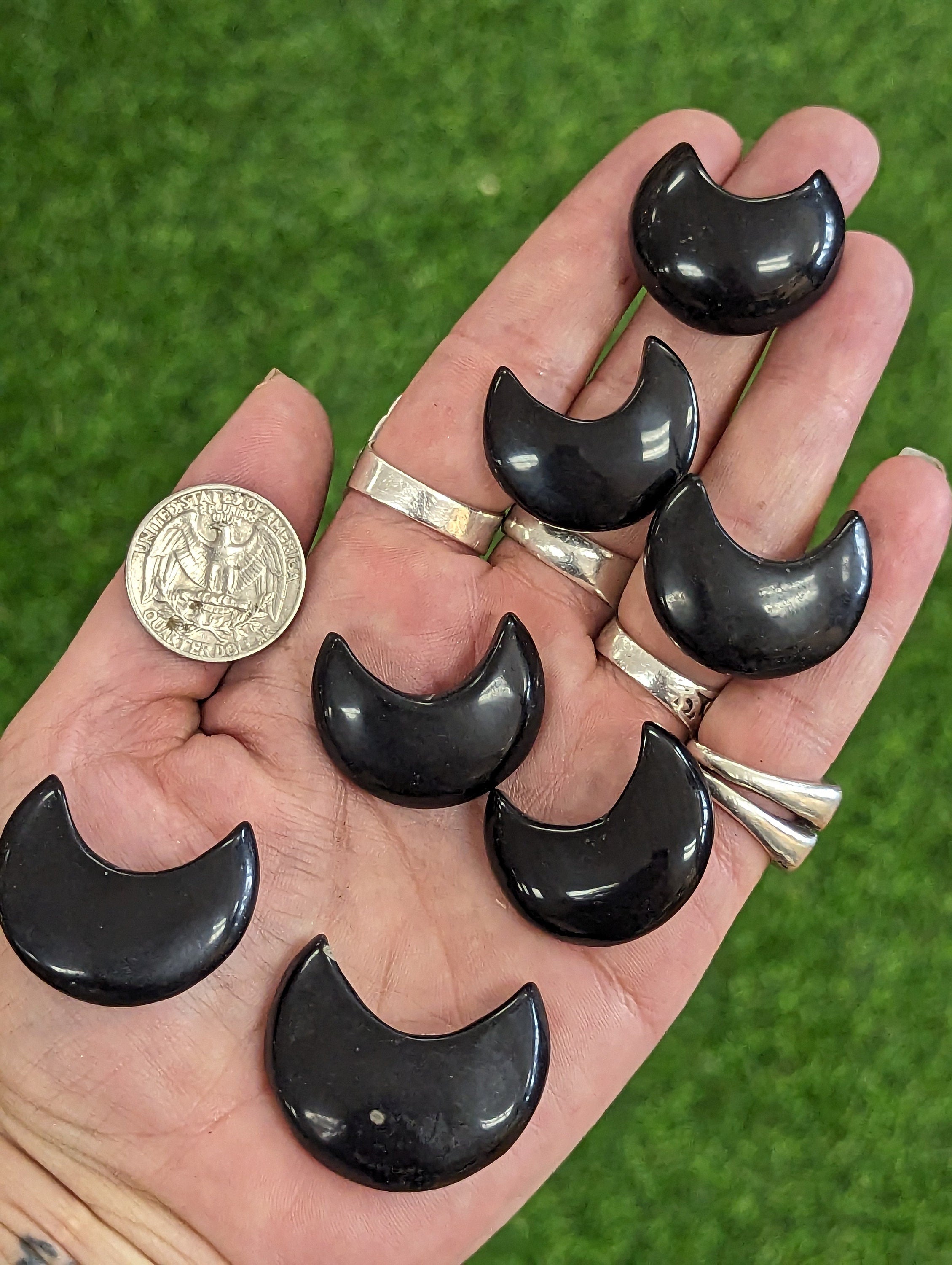 Black Onyx, Polished Crescent Moon