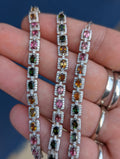 Sterling Silver Tourmaline and CZ Bracelet