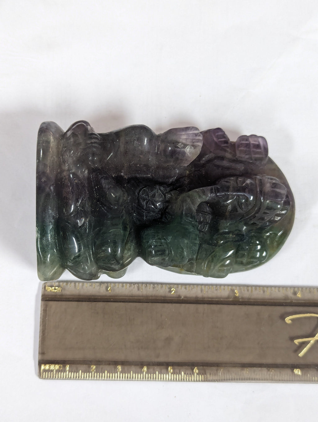 Multicolored Fluorite Ganesha Stone Carving