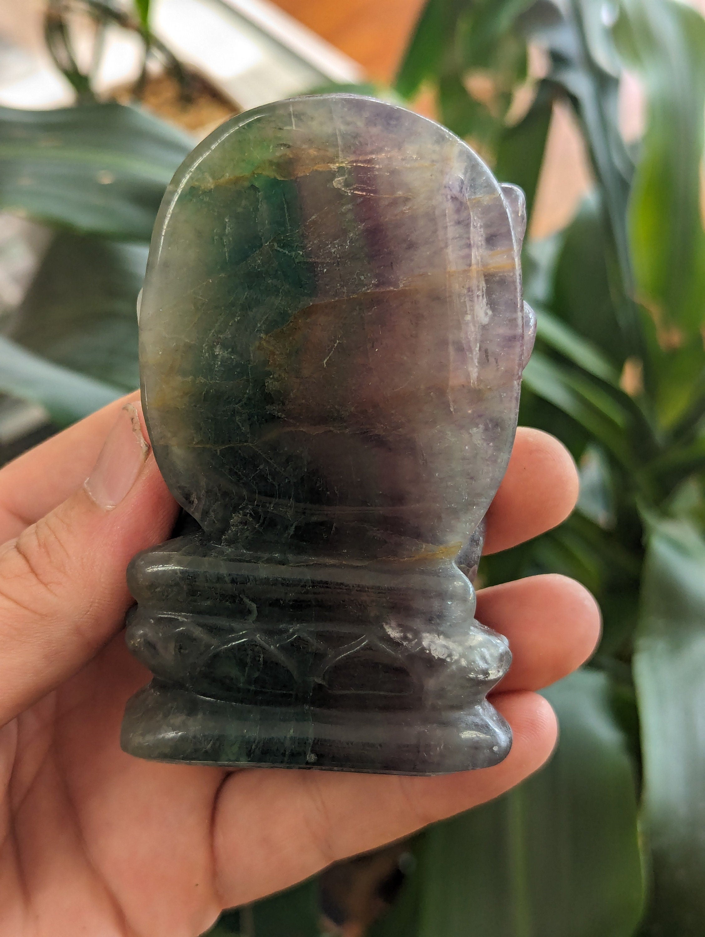 Multicolored Fluorite Ganesha Stone Carving