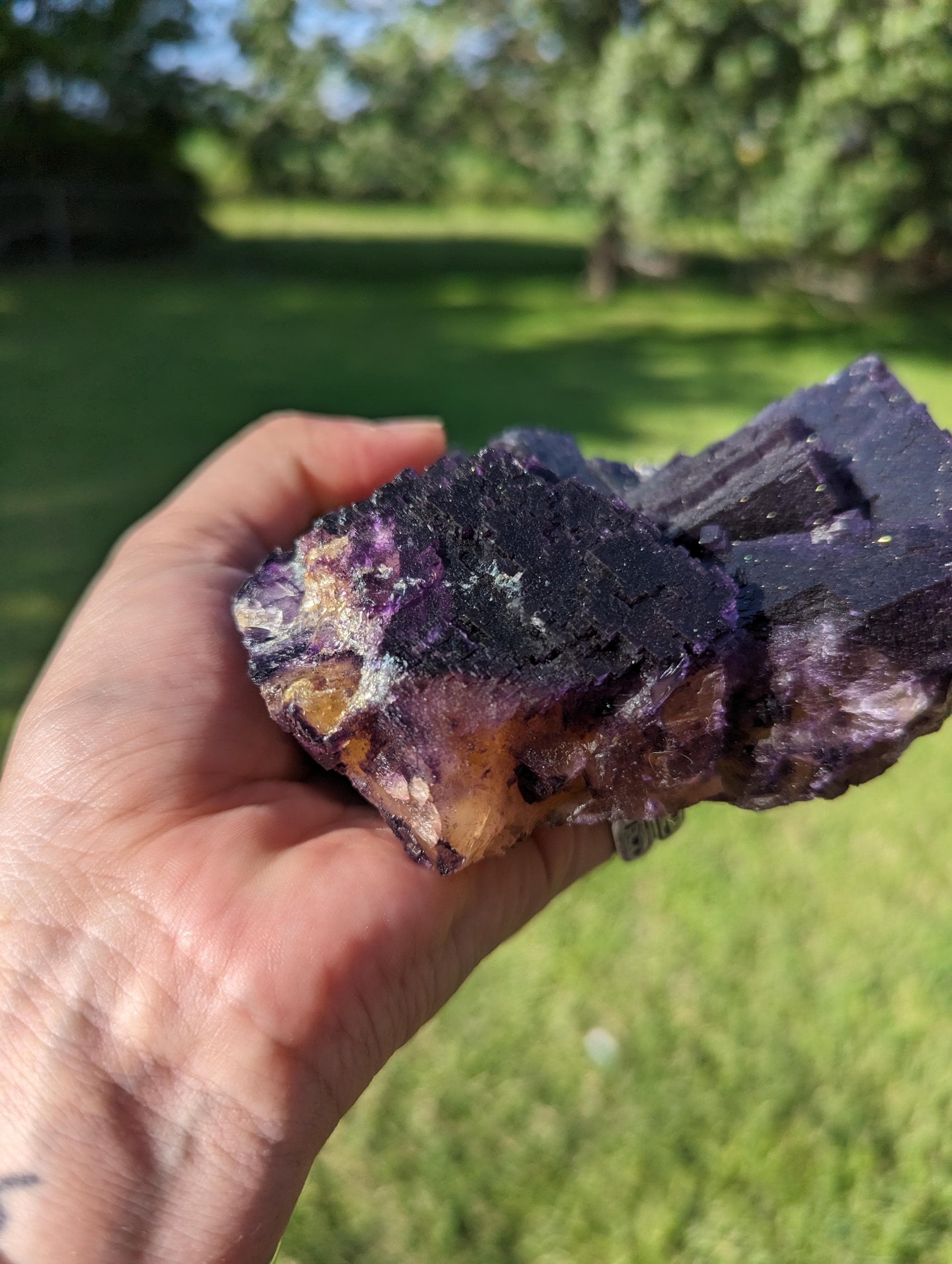 Huge 6.5lb Vintage Illinois Fluorite Minerva Mine Cave in Rock
