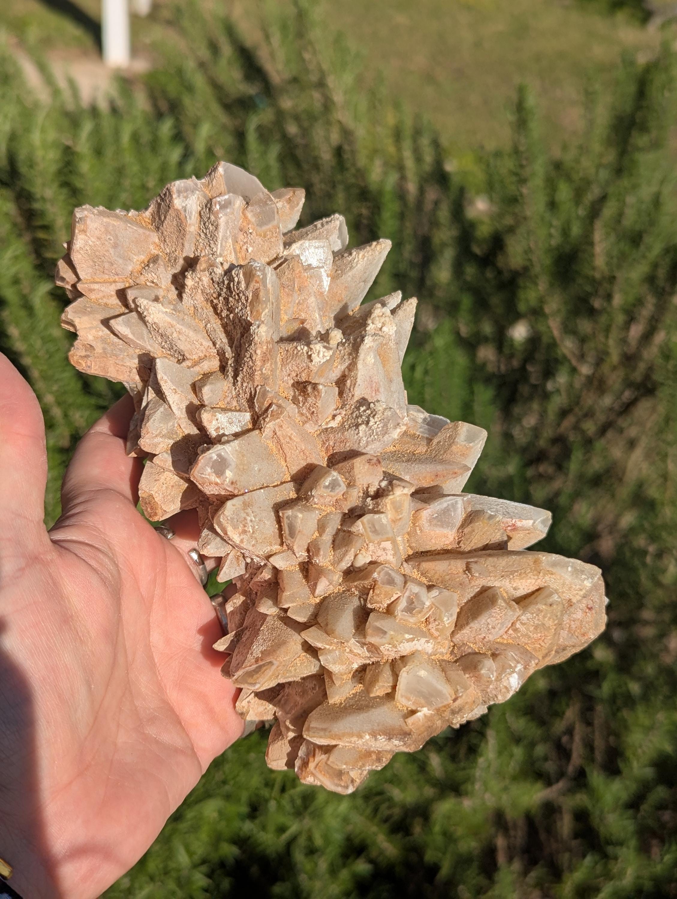 Huge Calcite Cluster, Lots of Points, Funky Backside?, Cool specimen