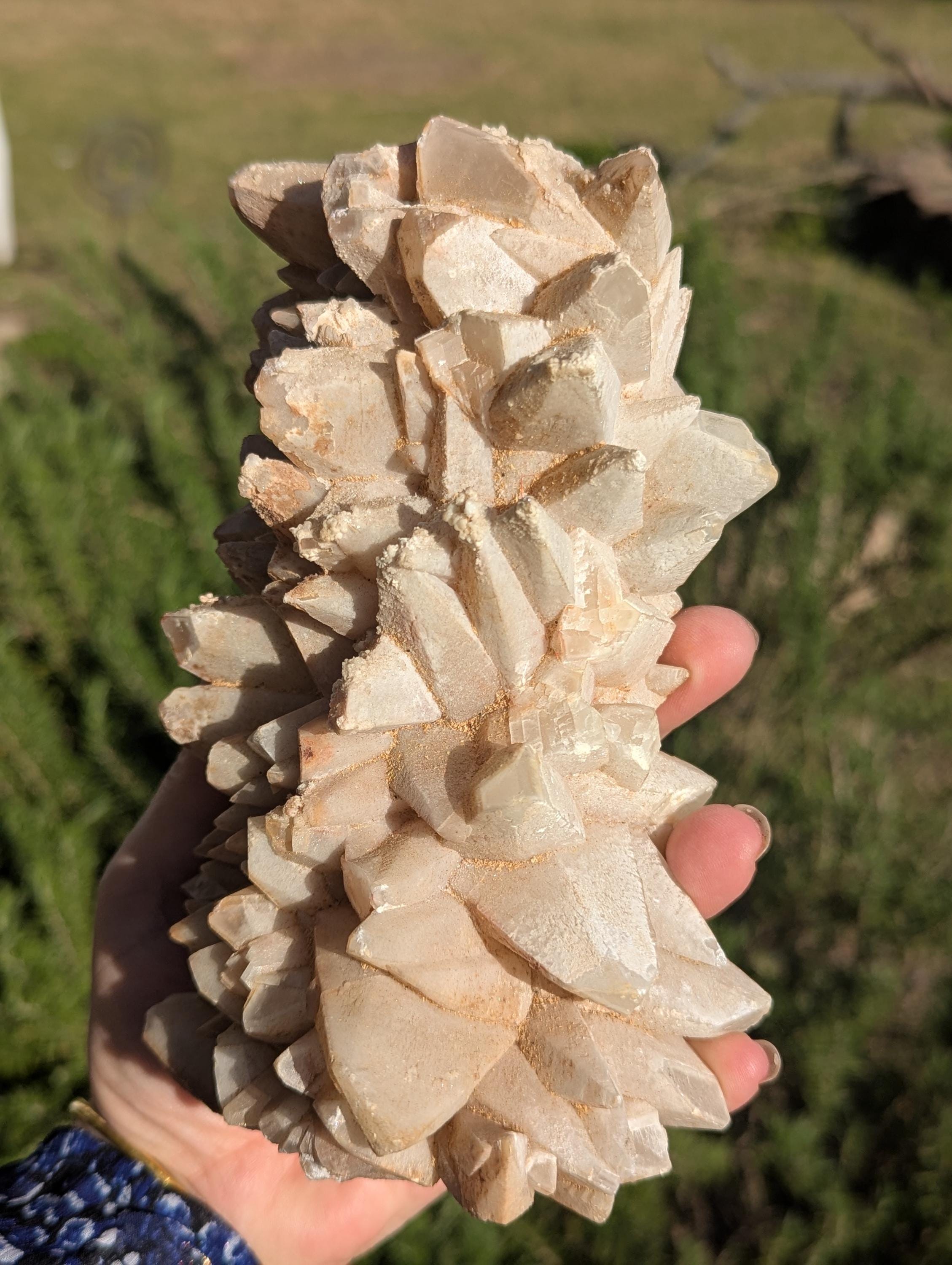 Huge Calcite Cluster, Lots of Points, Funky Backside?, Cool specimen
