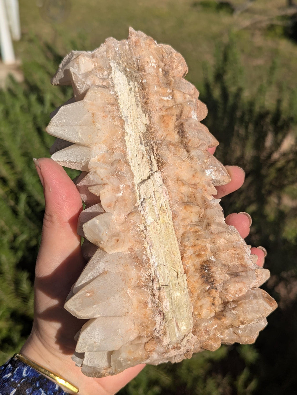 Huge Calcite Cluster, Lots of Points, Funky Backside?, Cool specimen