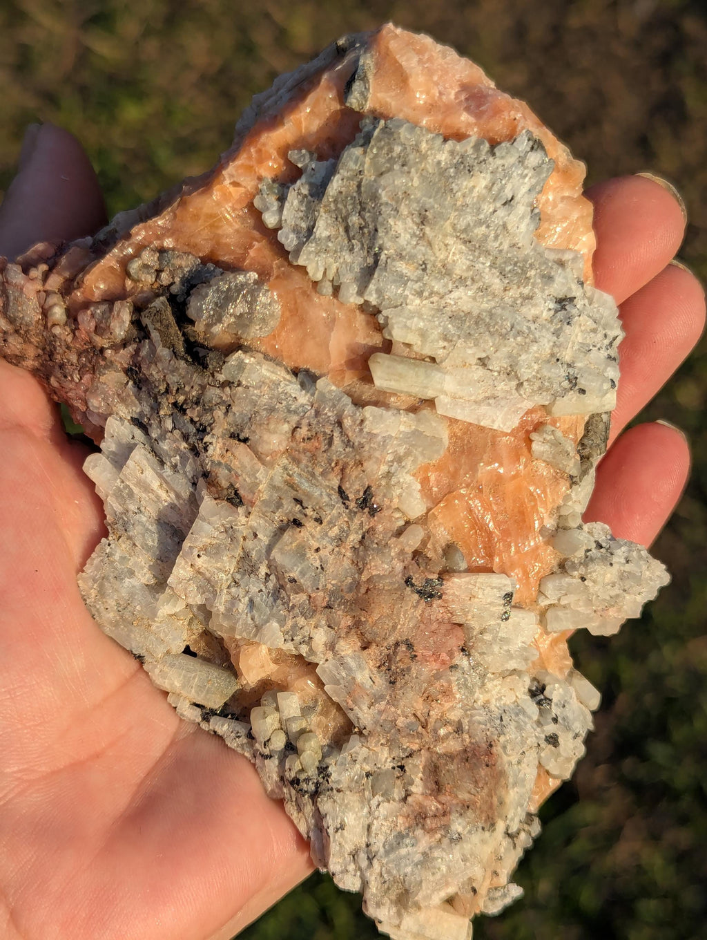Huge Cluster of Scapolite Crystals on Calcite from Canada