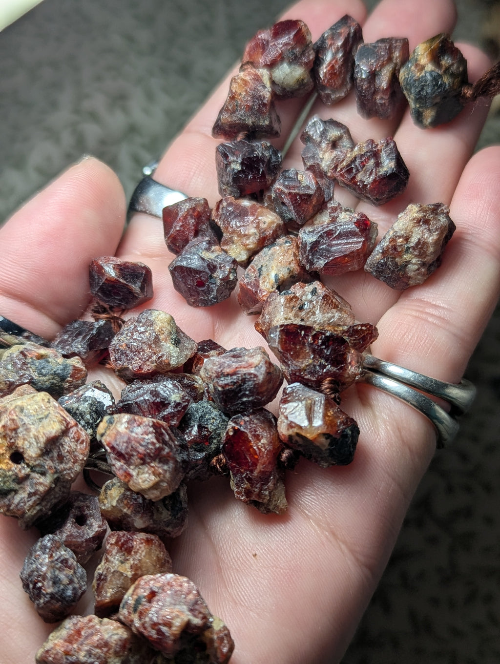Red Zircon Crystal Bead