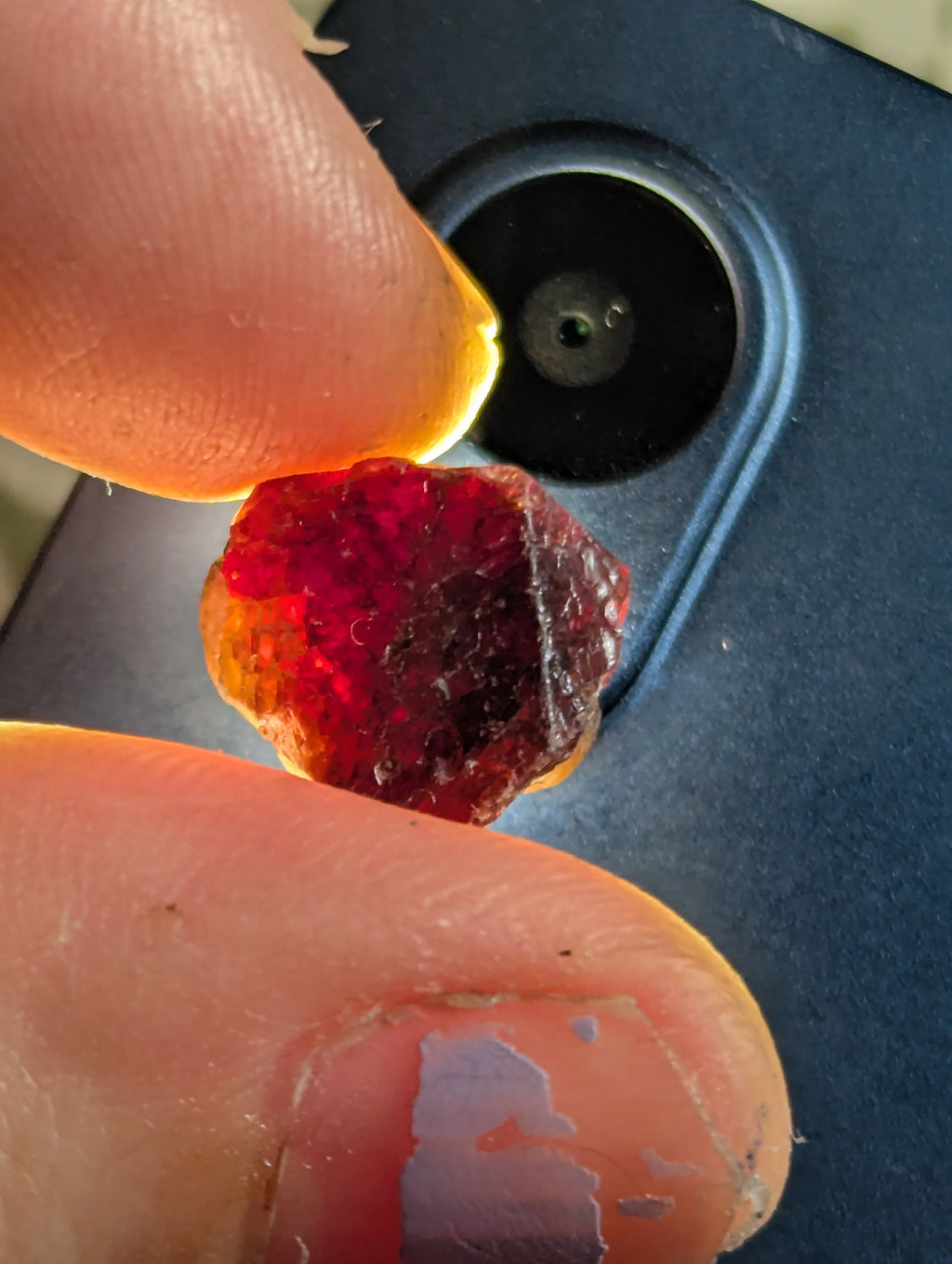 Red Zircon Crystal Bead