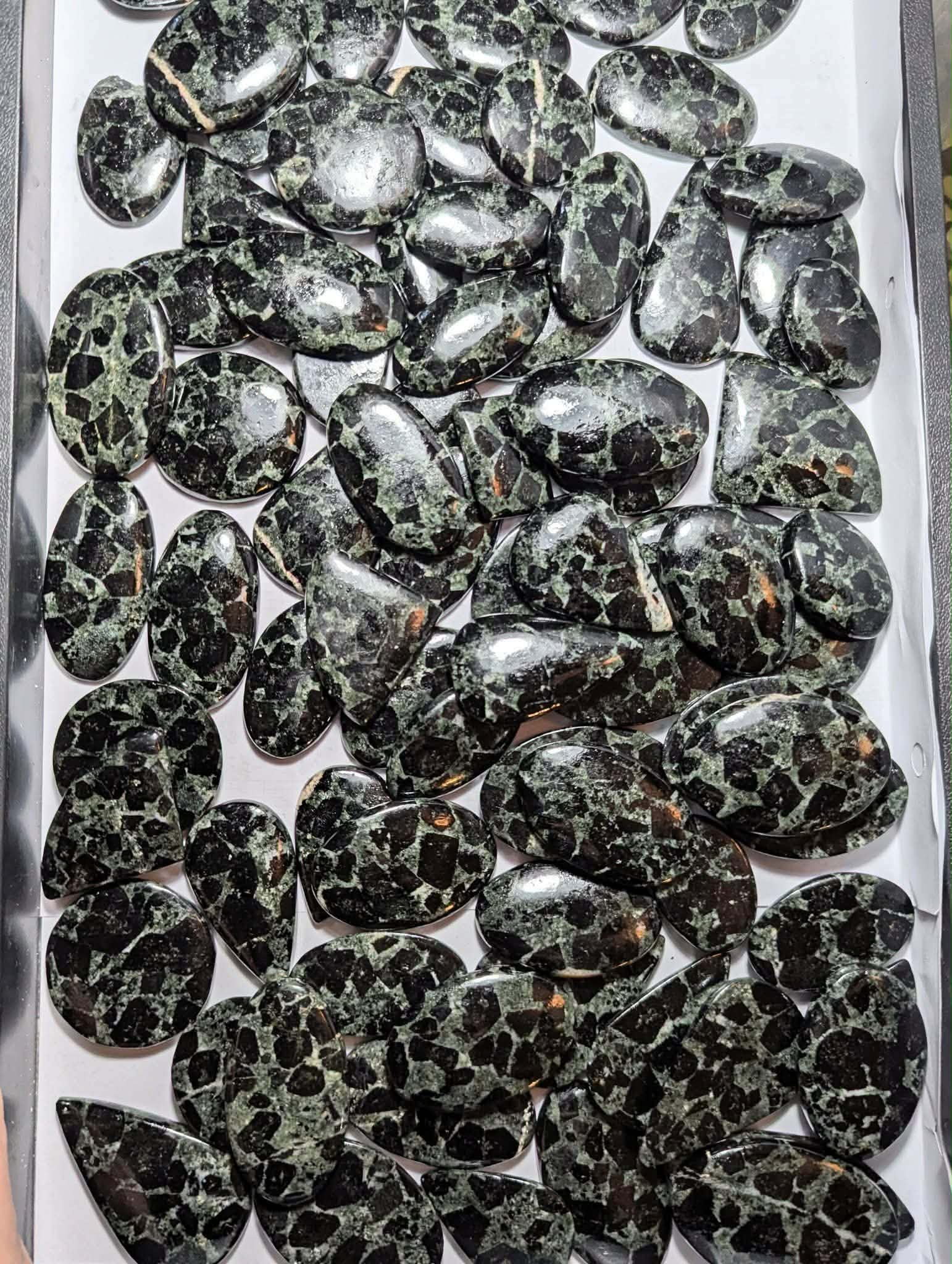 One Dollar Intuitively Chosen Black Tourmaline Matix Cabochon