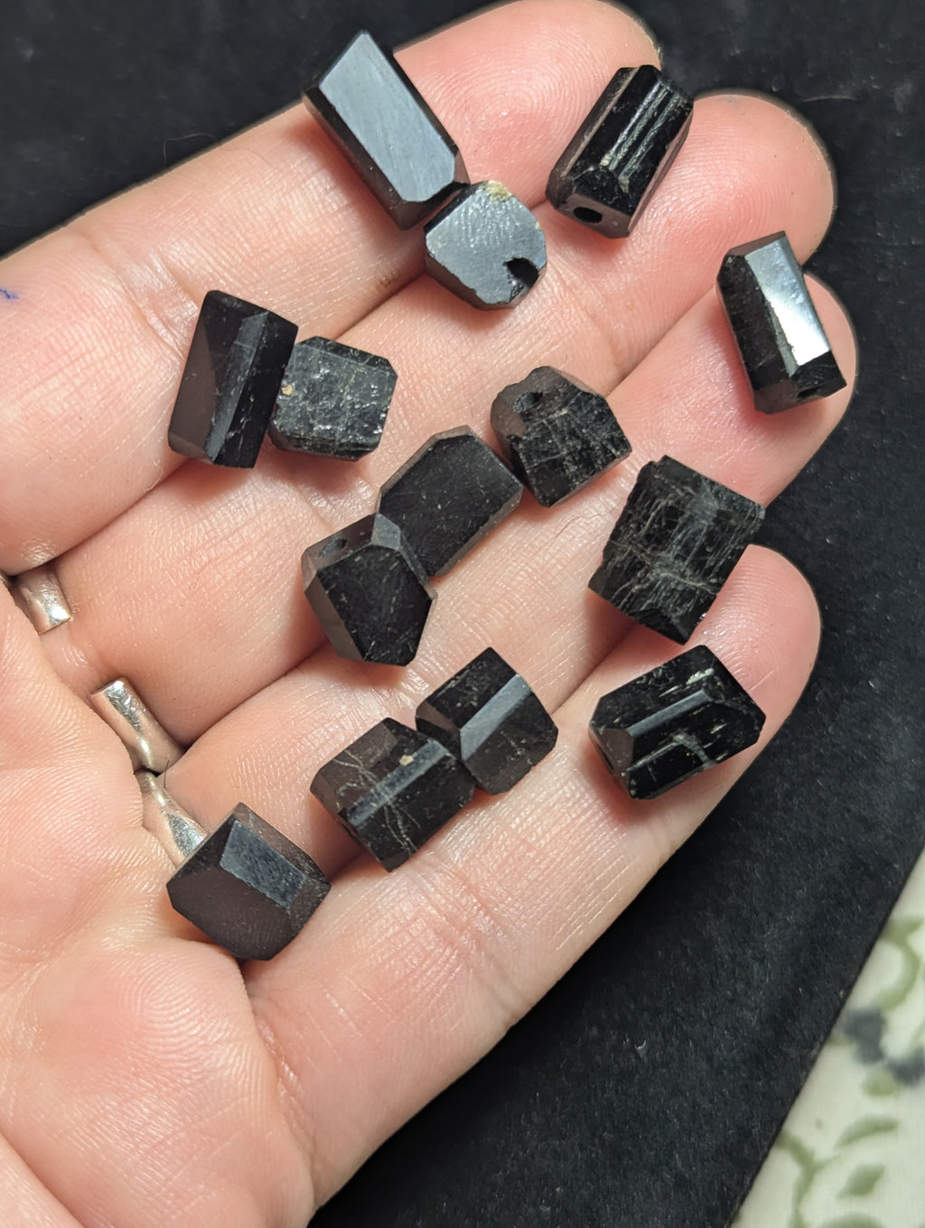 Black Tourmaline Crystal Bead