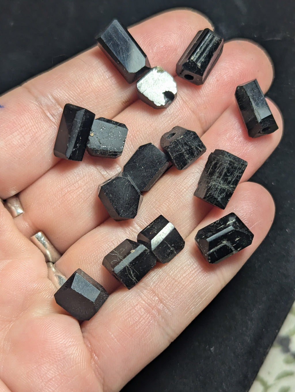 Black Tourmaline Crystal Bead