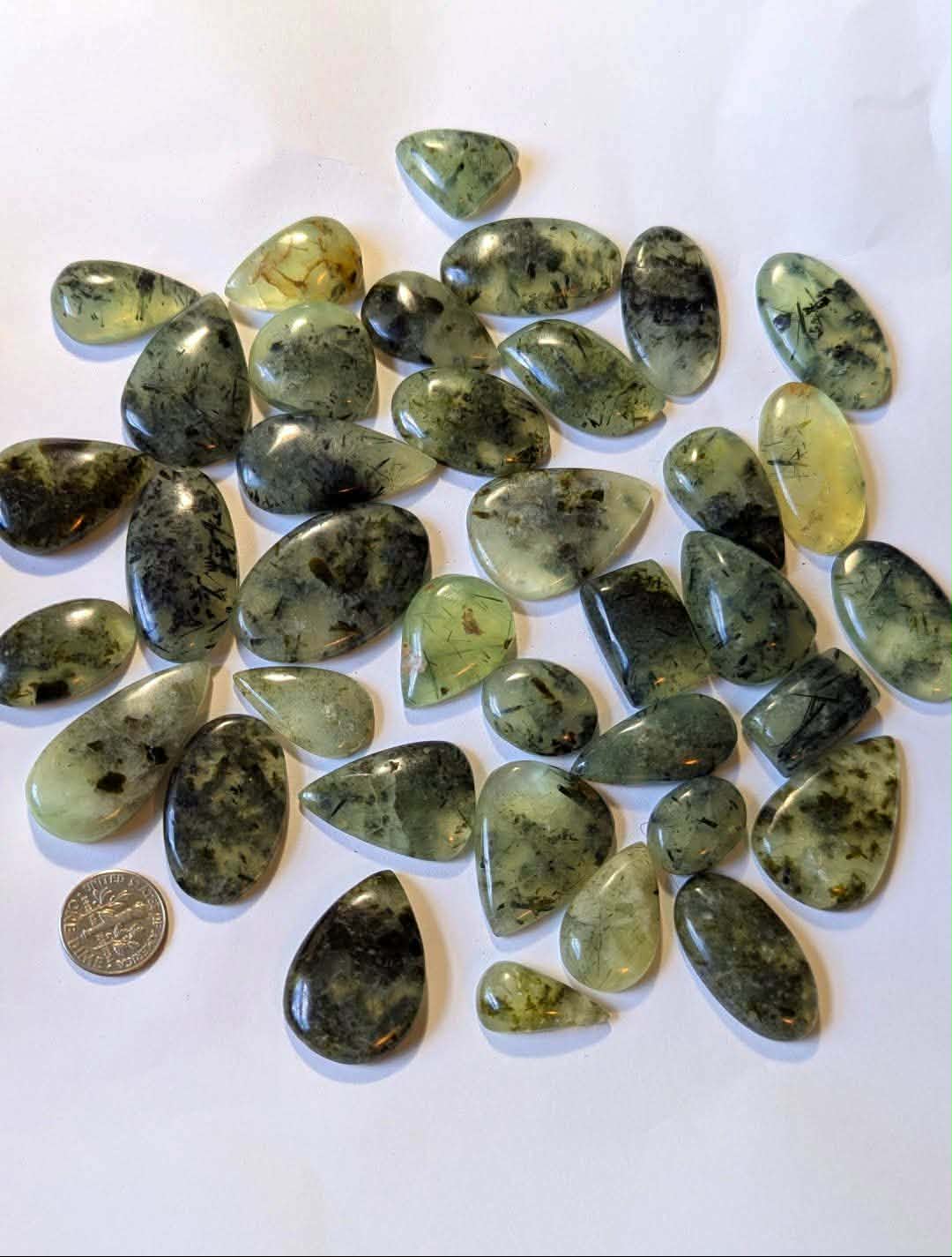 One Dollar Intuitively Chosen Prehnite with Epidote Cabochon