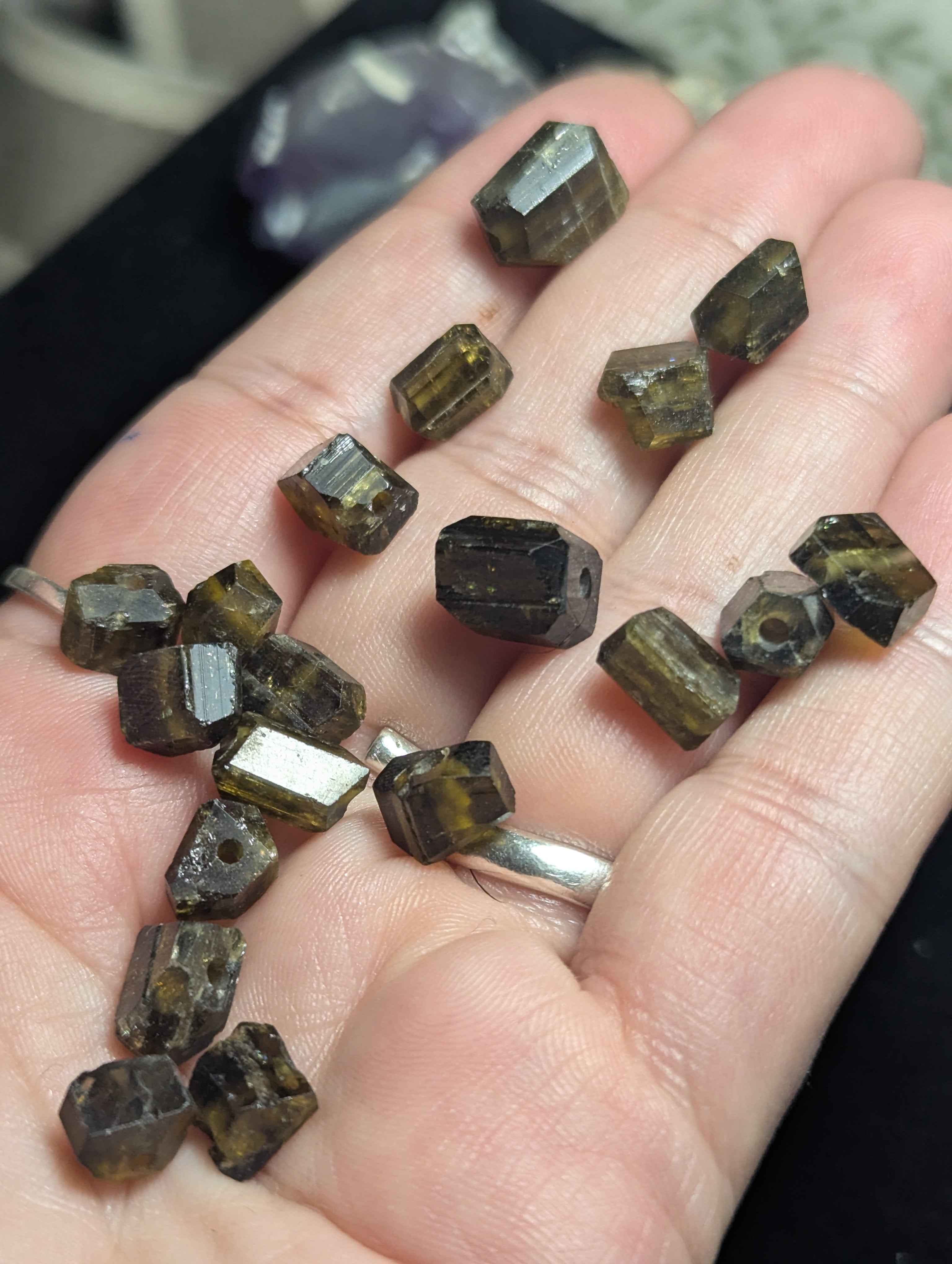 Epidote Crystal Bead