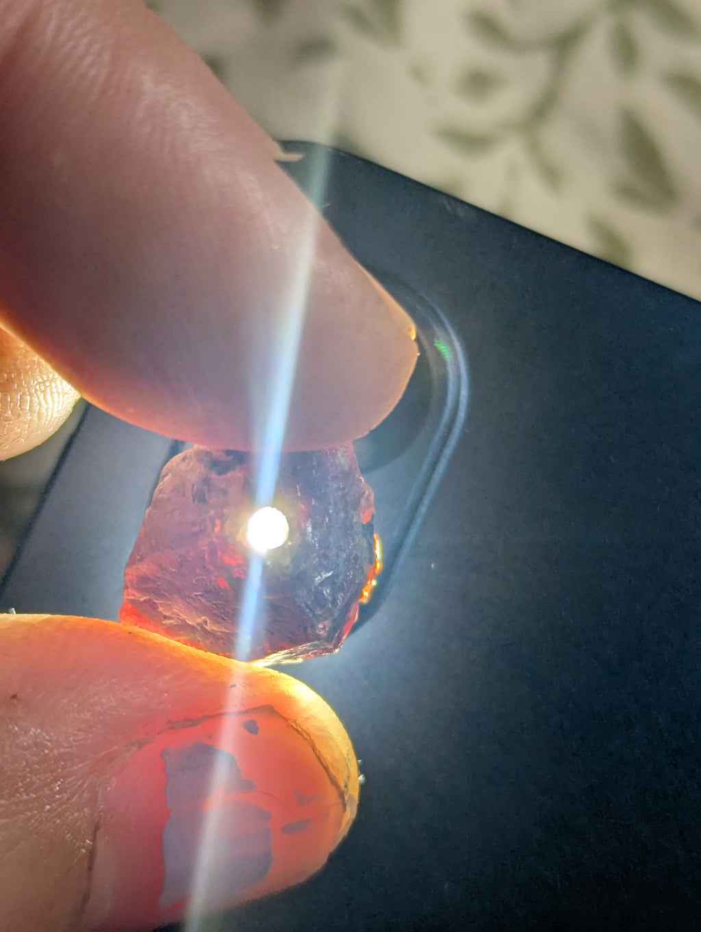 Red Zircon Crystal Bead