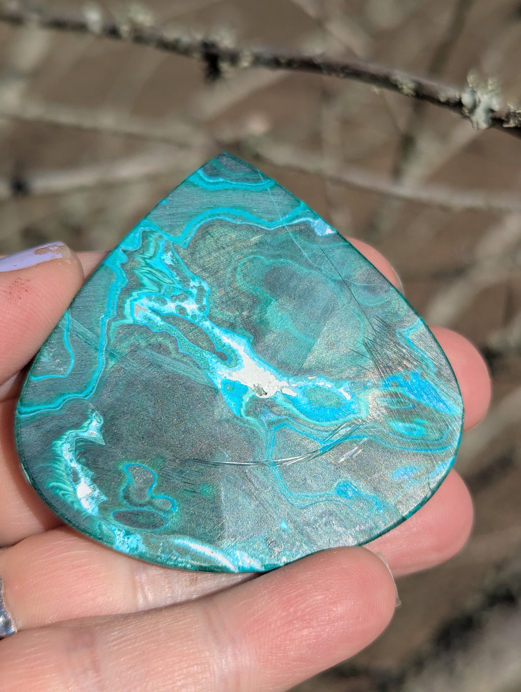 Giant Malachite Chrysocolla Cabochon