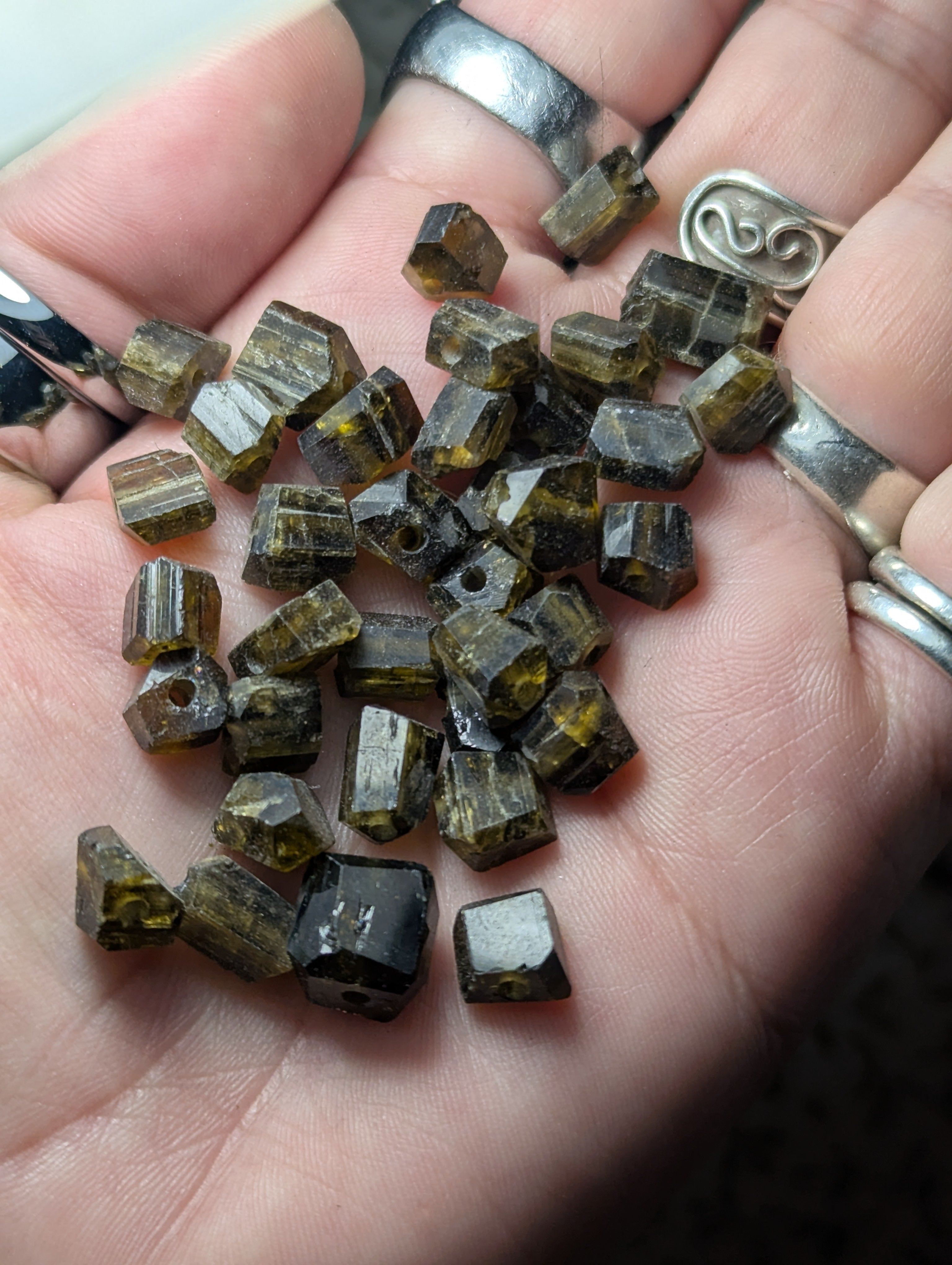Epidote Crystal Bead