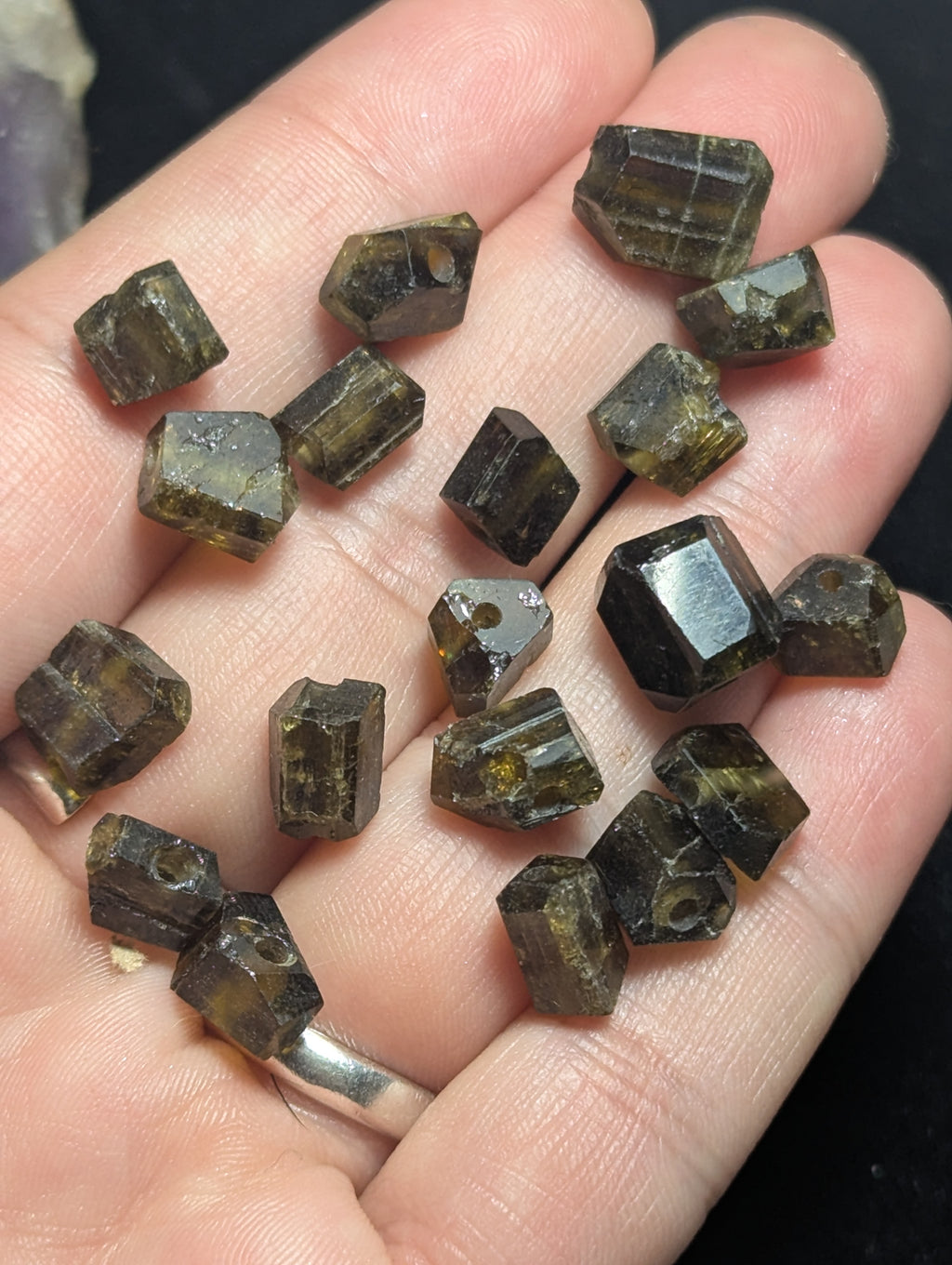 Epidote Crystal Bead