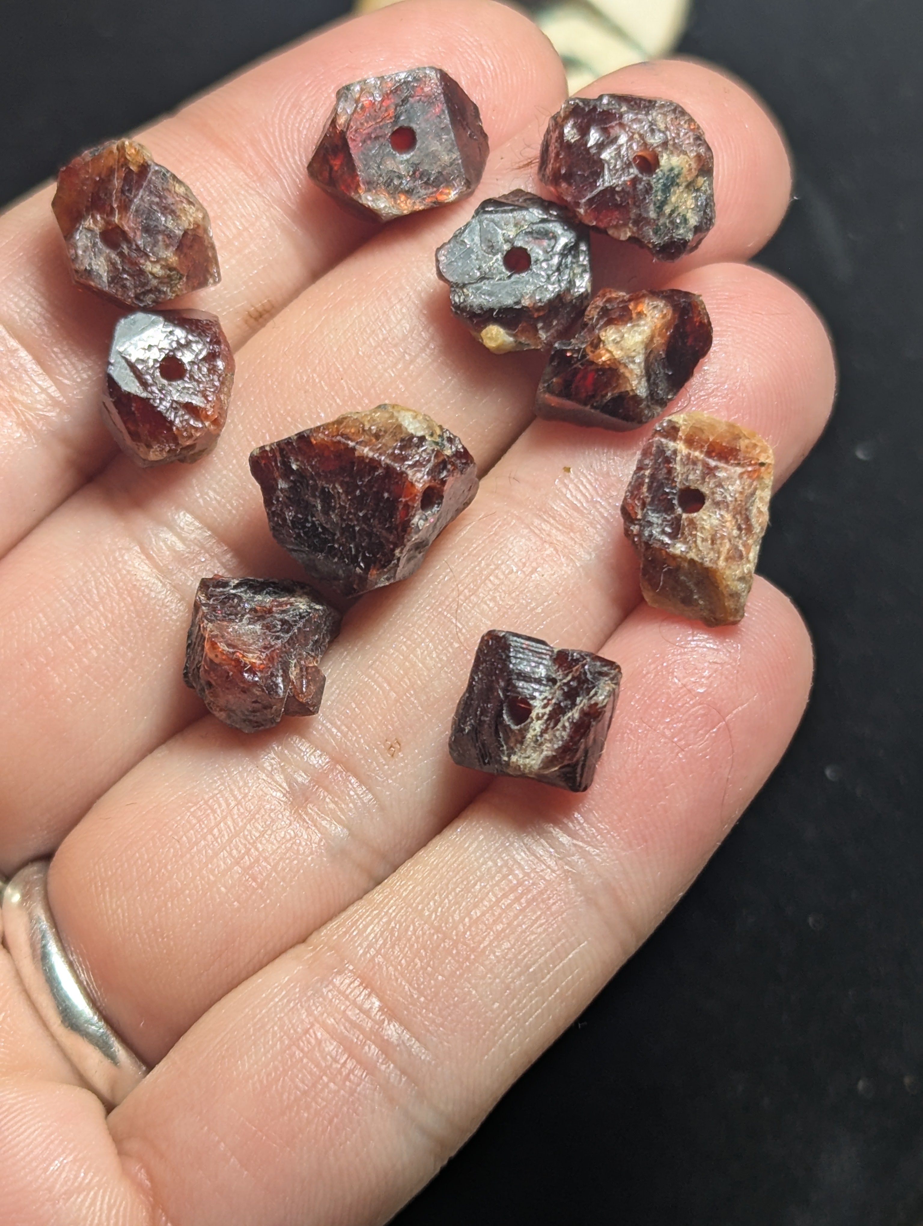 Red Zircon Crystal Bead