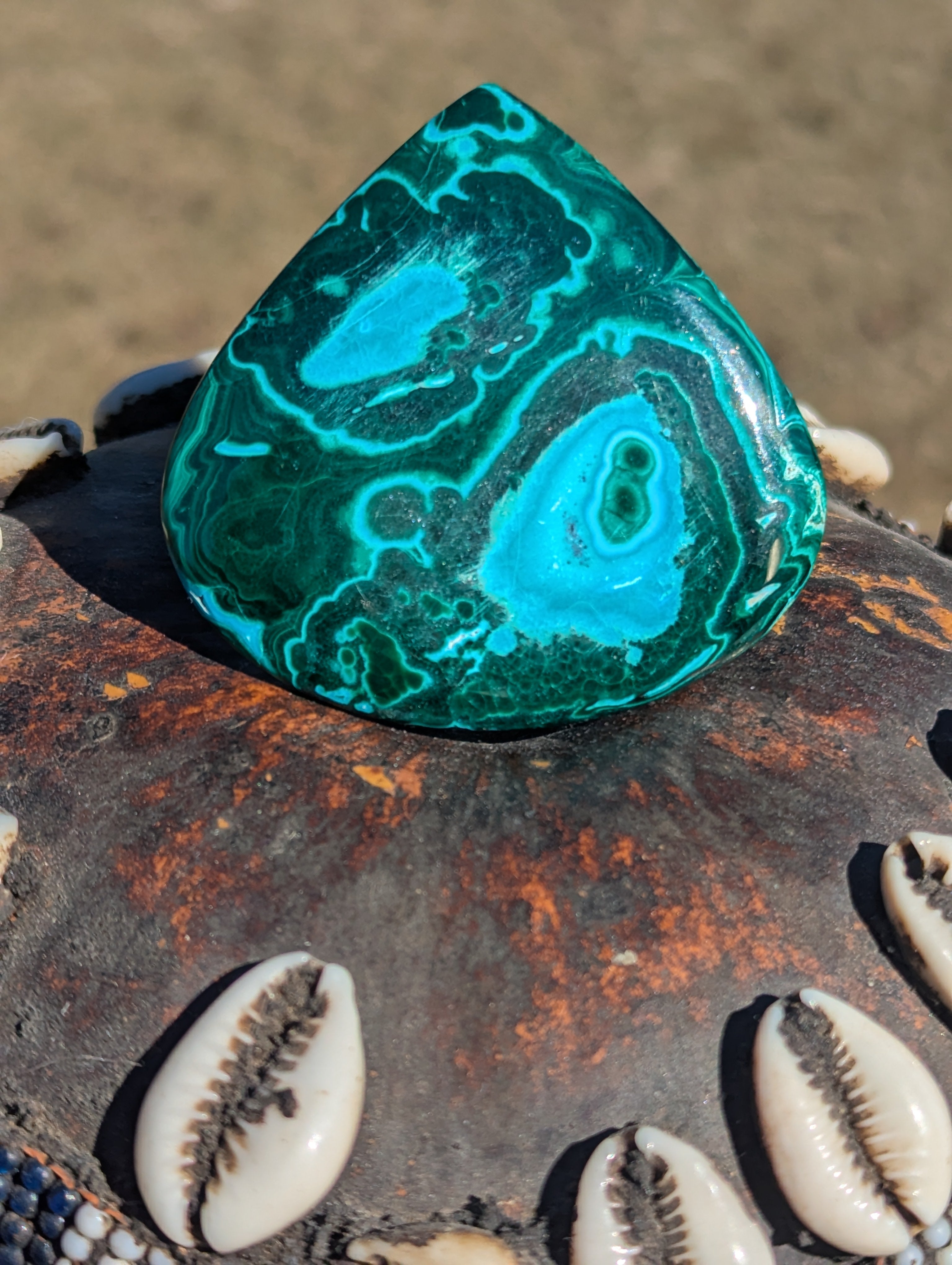 Giant Malachite Chrysocolla Cabochon
