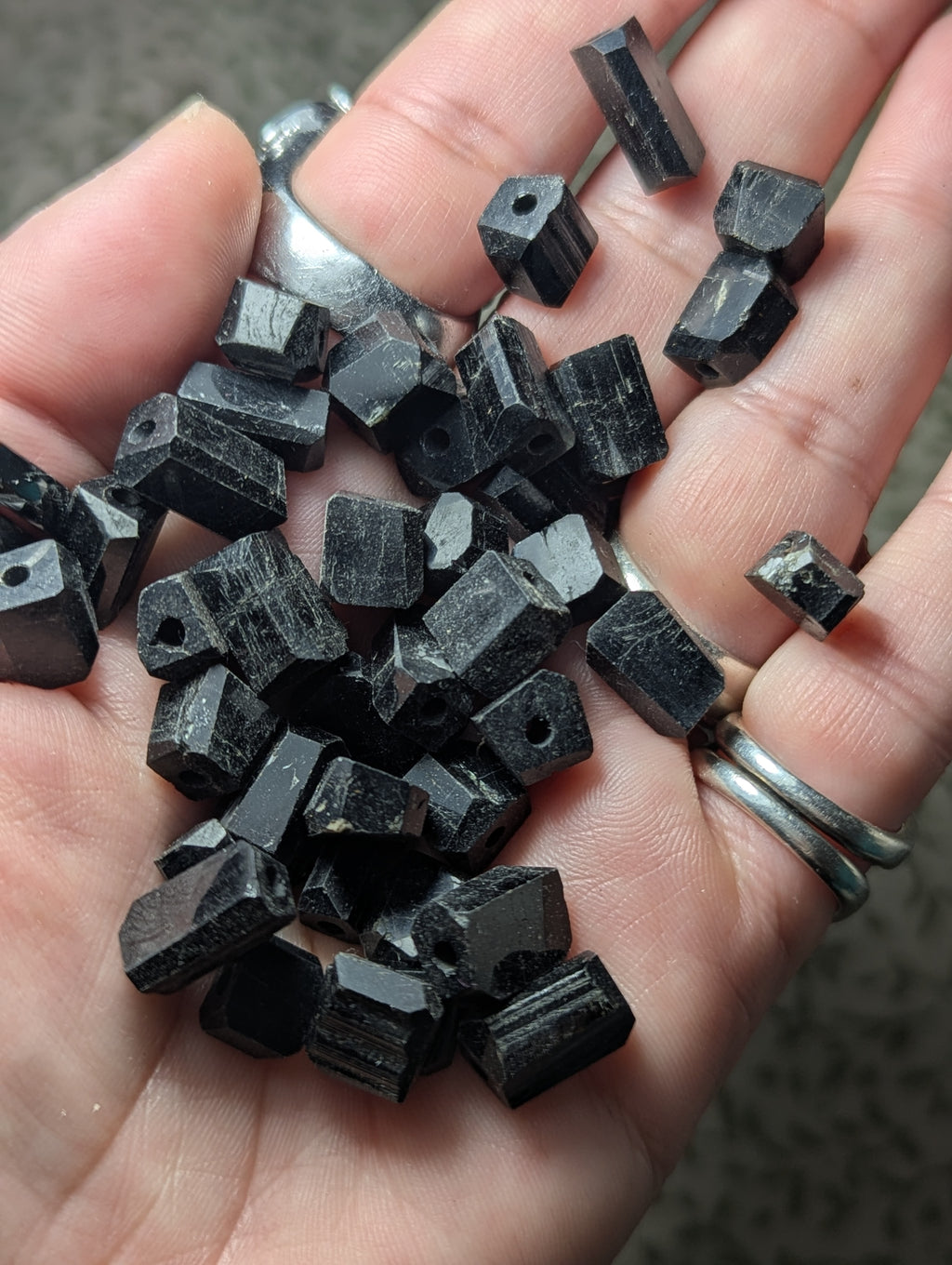 Black Tourmaline Crystal Bead